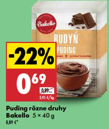 Bakello Puding rôzne druhy