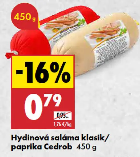 Cedrob Hydinová saláma klasik/paprika