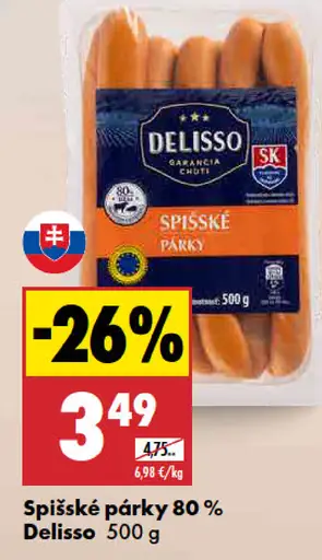Delisso Spišské párky 80 %