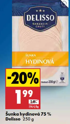 Delisso Šunka hydinová 75 %