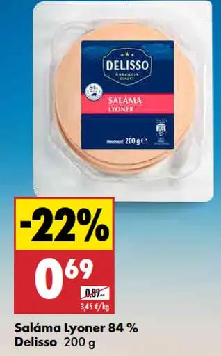 Saláma Lyoner 84% Delisso