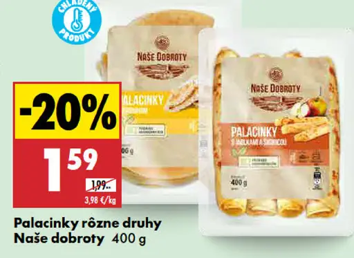 Naše dobroty Palacinky rôzne druhy