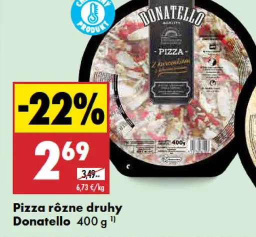 Donatello Pizza rôzne druhy
