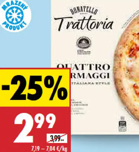 Donatello Trattoria pizza rôzne druhy