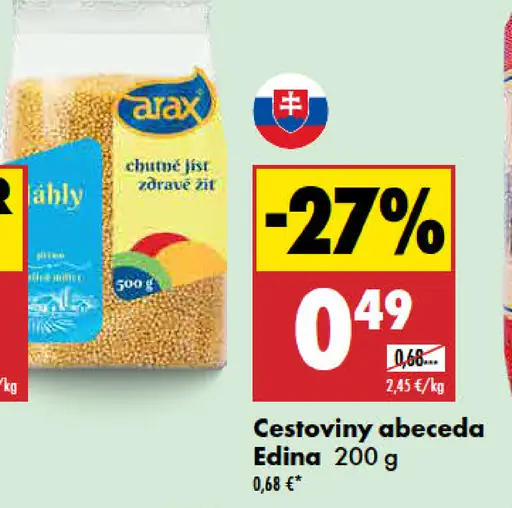 Edina cestoviny abeceda