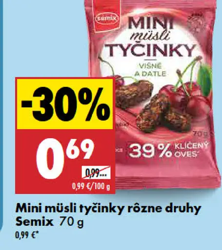 Semix Mini müsli tyčinky rôzne druhy