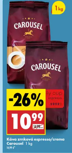Káva zrnková espresso/crema Carousel