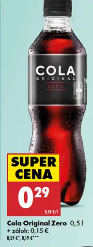 Cola Original Zero nealkoholický nápoj