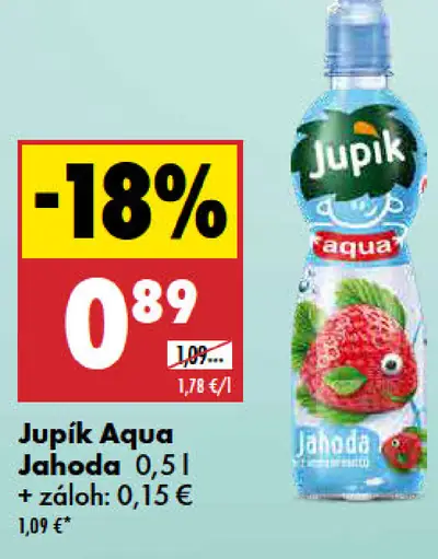 Jupik Aqua Jahoda nealkoholický nápoj