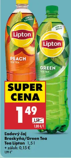 Ľadový čaj Broskyňa alebo Green Tea Lipton