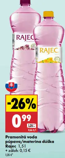Rajec pramenitá voda dúška/púpava
