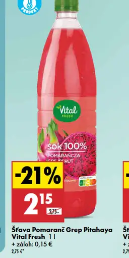 Vital Fresh šťava pomaranč grep pitahaya