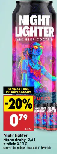 Night Lighter hard beer cocktails plechovka