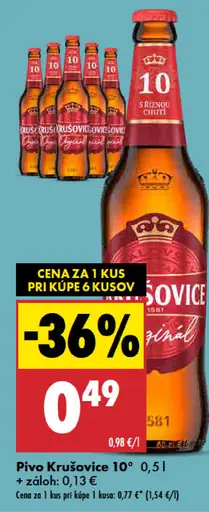 Krušovice Pivo 10°