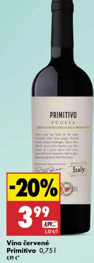 Primitivo víno červené