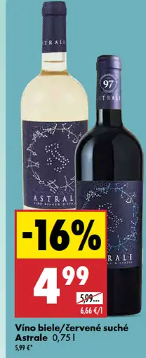 Astrale víno červené alebo biele suché