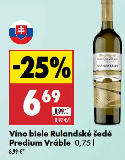 Predium Vráble Rulandské Šedé Víno biele