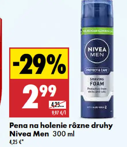 Nivea Men Pena na holenie rôzne druhy