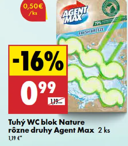 Agent Max Tuhý WC blok Nature rôzne druhy
