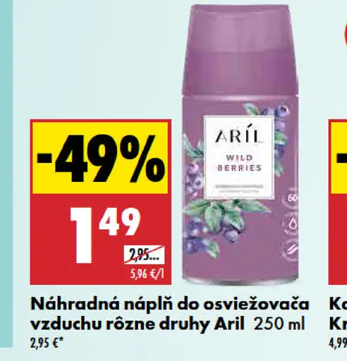 Aril Osviežovač vzduchu náhradná náplň rôzne druhy