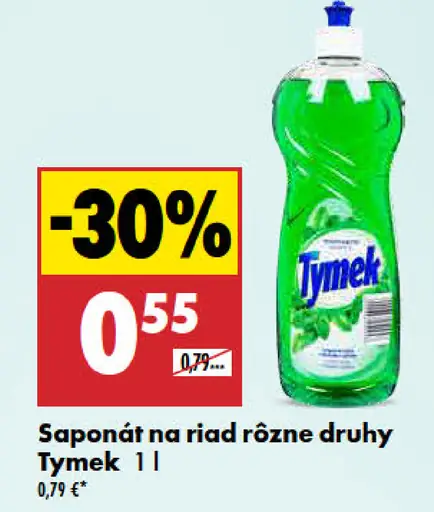 TymeK saponát na riad rôzne druhy