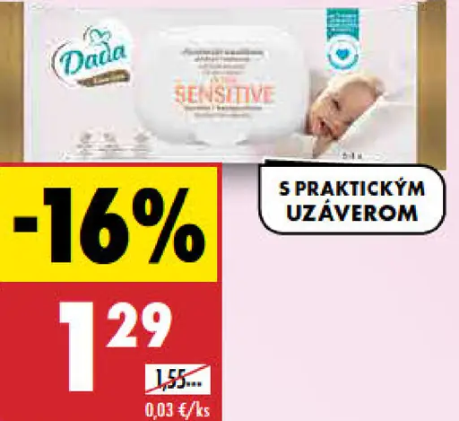 Dada Sensitive Extra Care vlhčené utierky