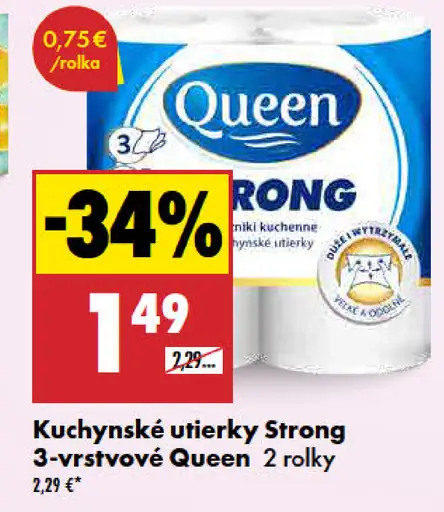 Queen Strong 3-vrstvové kuchynské utierky
