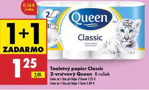 Queen Classic toaletný papier 2-vrstvový