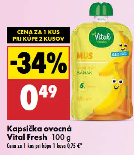 Vital Fresh ovocná kapsička banán