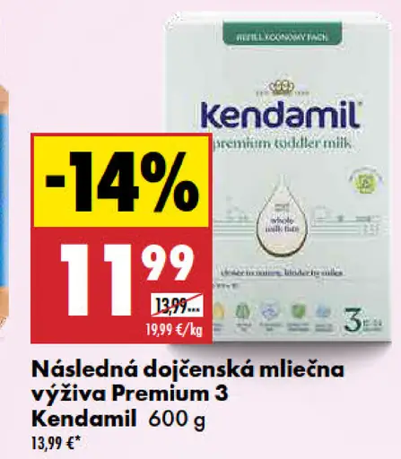 Kendamil Následná dojčenská mliečna výživa Premium 3