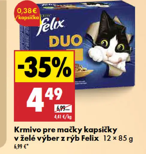 Felix Krmivo pre mačky kapsičky v želé výber z rýb