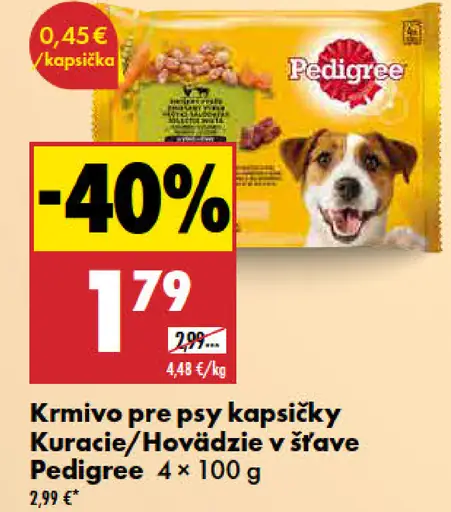 Pedigree kapsičky pre psy Kuracie/Hovädzie v šťave
