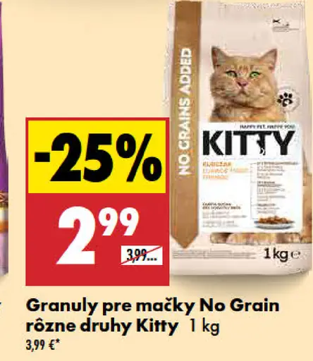 Kitty Granuly pre mačky No Grain rôzne druhy