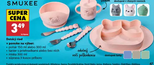 Smukee detský riad súprava príboru 3 kusy