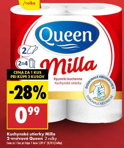 Queen Milla kuchynská utierka 2-vrstvová