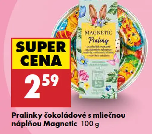 Magnetic pralinky čokoládové s mliečnou náplňou
