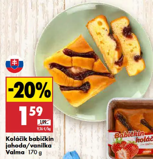 Valma koláčik babičkin jahoda/vanilka