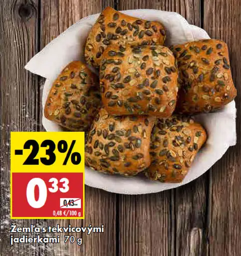 Žemľa s tekvicovými jadierkami