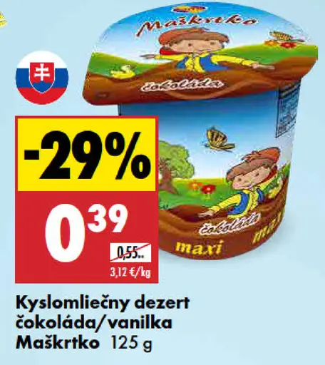 Maškrtko kyslomliečny dezert čokoláda/vanilka maxi