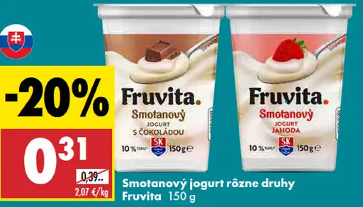 Fruvita Smotanový jogurt rôzne druhy