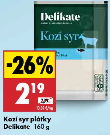 Delikate Kozí syr plátky