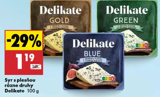 Delikate syr s plesňou Gold, Green, Blue