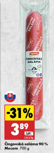 Mecom čingovská saláma 90 % mäsa