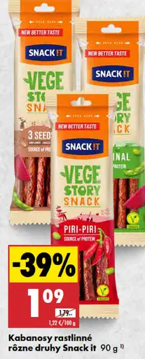 Snack it Kabanosy rastlinné rôzne druhy