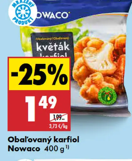 Nowaco Obalovaný karfiol mrazený