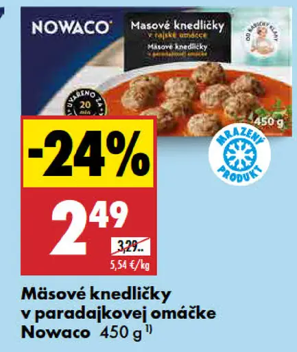 Nowaco Mäsové knedličky v paradajkovej omáčke