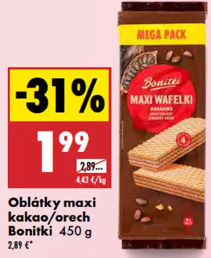 Bonitki Oblátky maxi kakao/orech