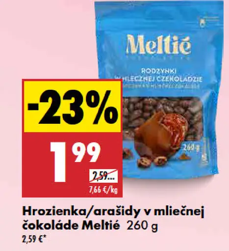 Meltie Hrozienka/arašidy v mliečnej čokoláde