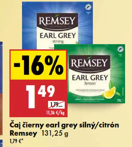 Remsey Earl Grey silný čierny čaj
