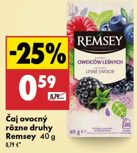 Remsey Čaj ovocný rôzne druhy
